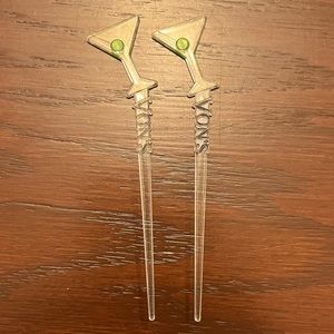 Vintage martini-olive skewers